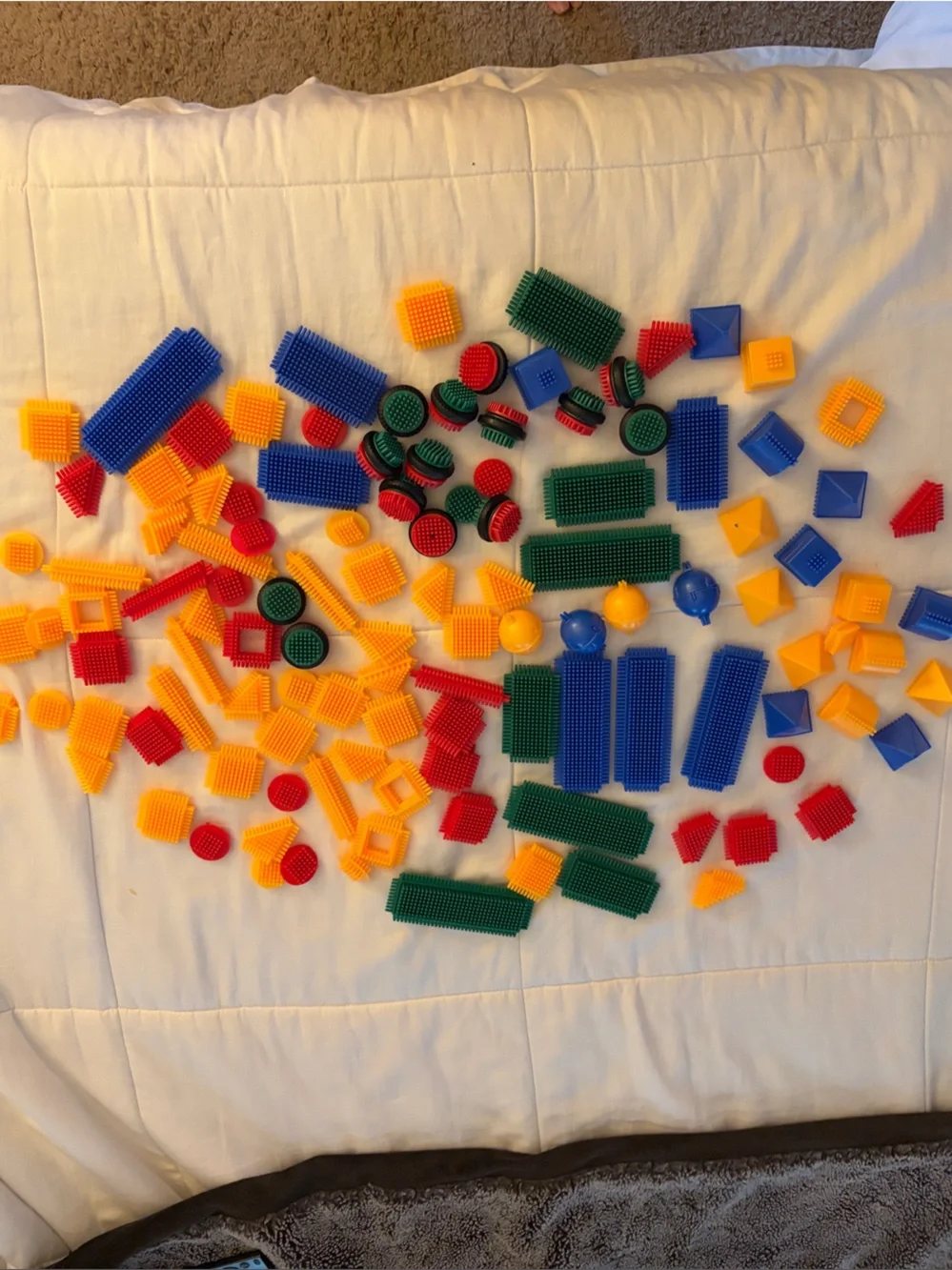 Large Assortment of Vintage Bristle Block’s- Bright Primary Colors